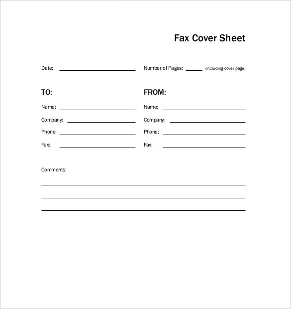 Printable Fax Cover Letter