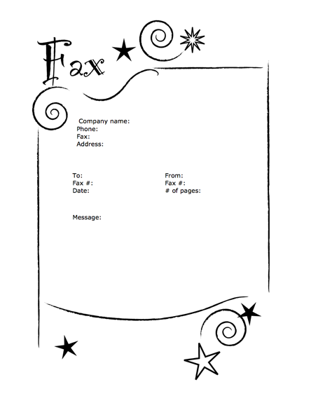 fax cover page fax template