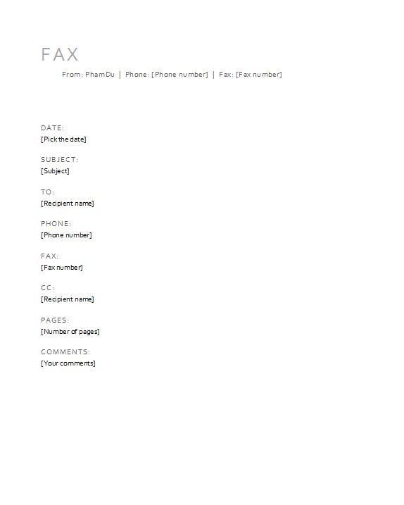 Free Personal Fax Cover Sheet, Personal Fax cover sheet template
