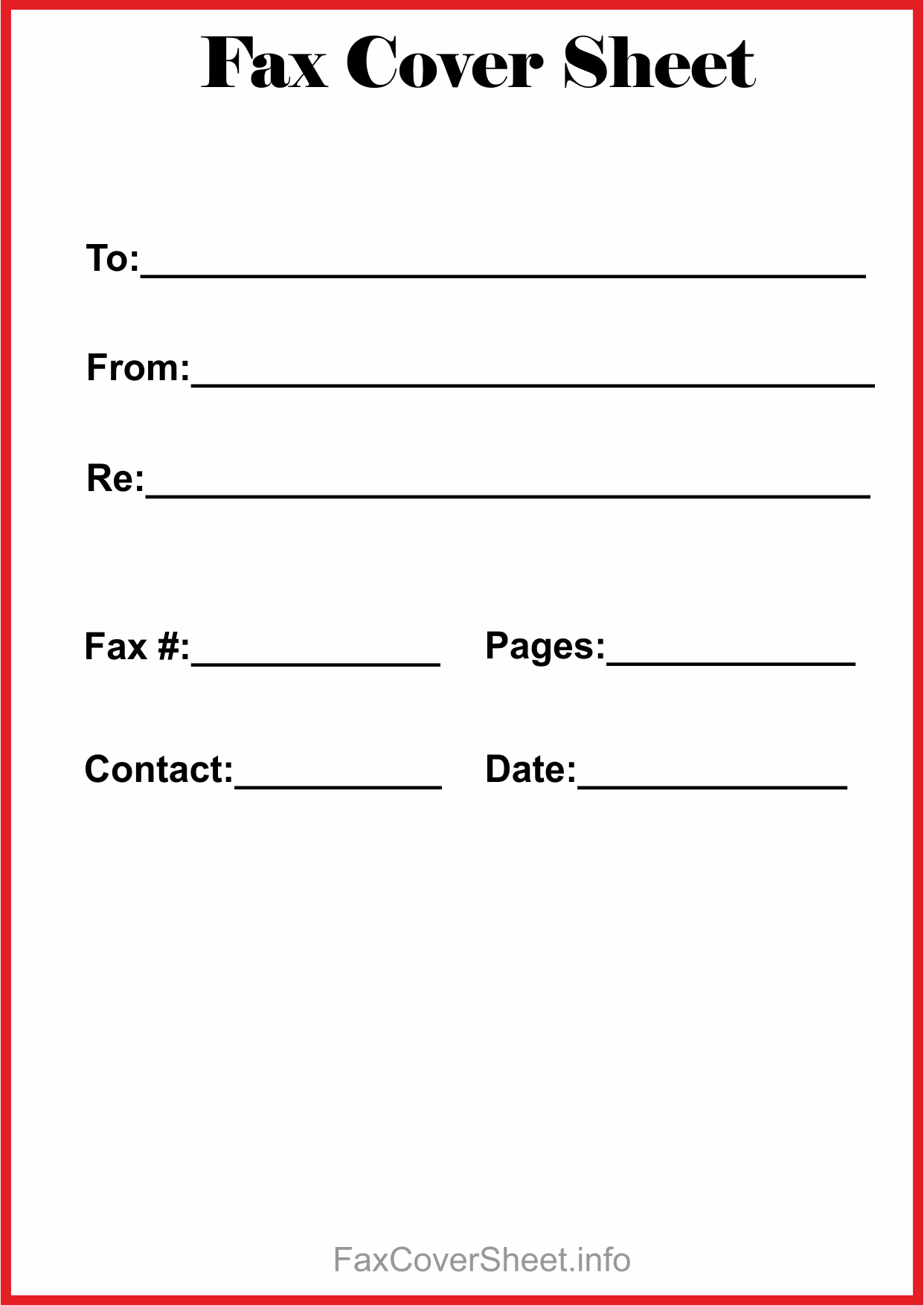 Editable Fax Cover Sheet